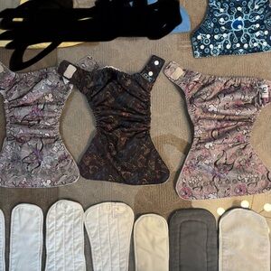 ONE by GroVia Cloth Diapers Lot of 4 + Liners Inserts